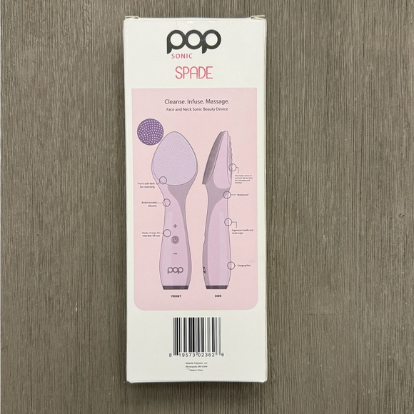 Pop Sonic Spade Face & Neck Beauty Device & Case Set - Cleanse Infuse Massage - Picture 4 of 5